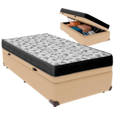 Imagem de Cama Box Baú Solteiro e Colchão ISO 100 D33 Ortobom Ocre