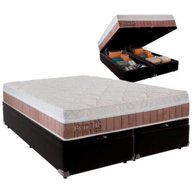 Imagem de Cama Box Queen e Colchão Benefit Molas Ensacadas Colchobel Preto