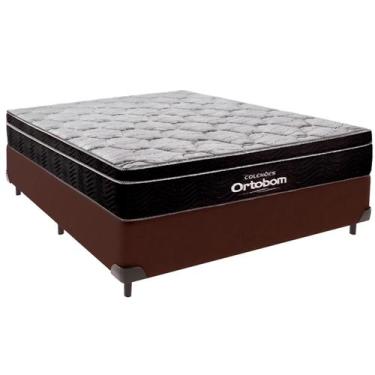 Imagem de Cama Box Casal e Colchão Elegant Molas Ensacadas Ortobom Marrom