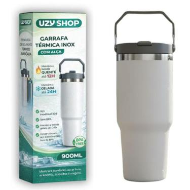 Imagem de Garrafa Térmica 900ml Isolamento a Vácuo Inox 24h Quente Frio Academia