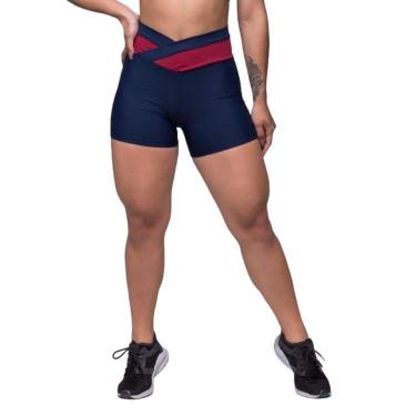 Imagem de Short Vlast Poliamida Tecido Grosso Zero Transparencia Cos Alto Duplo Academia Fitness Feminino 1014-Feminino