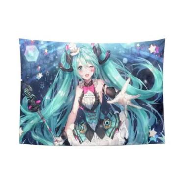 Imagem de Pôster De Parede Kawaii Anime Hatsune Miku, Tapeçaria Decorativa Para 