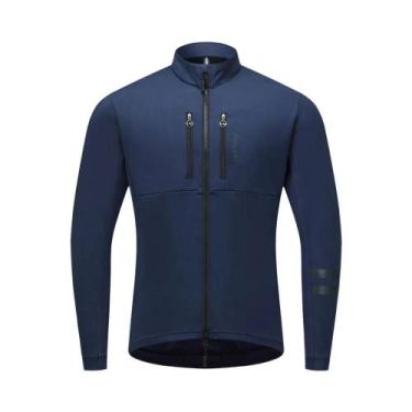 Imagem de Jaqueta Térmica Masculina De Ciclismo Em Fleece, Corta-Vento Com Zíper