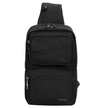 Imagem de Mochila Aura Sling Transversal Preta - Posher-Unissex
