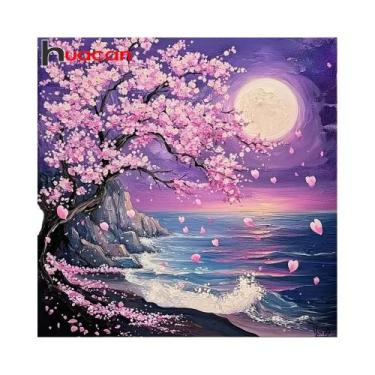 Imagem de Pintura De Diamante Paisagem Lunar 5D Bordado Com Strass Árvore Flor D