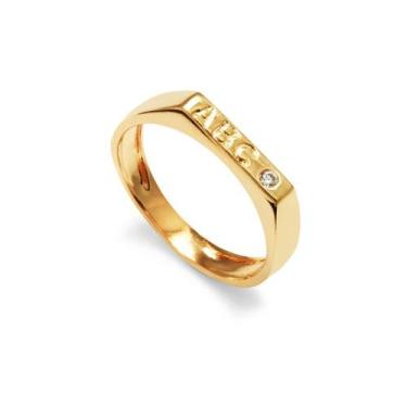 Imagem de Anel Infantil ABC com Zircônia Branca em Prata 925 - Nome de Prata, 07