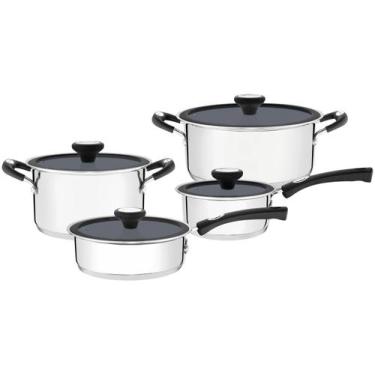 Imagem de Jogo de Panelas Tramontina Solar Ceramic em Aço Inox Fundo Triplo com 