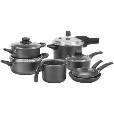 Imagem de Conjunto Jogo de Panelas 7 Peças Antiaderentes Alumínio Panela de Pres