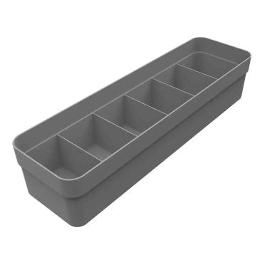 Imagem de Caixa Organizadora de Gaveta Martiplast Colmeia Logic P de Plástico Cinza Multiuso 35x10x7,5cm