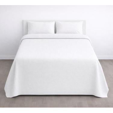 Imagem de Colcha King Algodão Piquet Favo Gênova Branco Hotel 240x280cm Teka