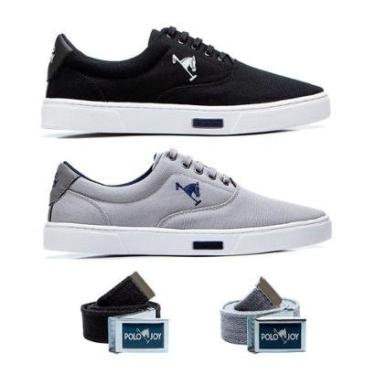 Imagem de Kit 2 Tênis Casual Em Lona E 2 Cintos Polo Joy-Masculino