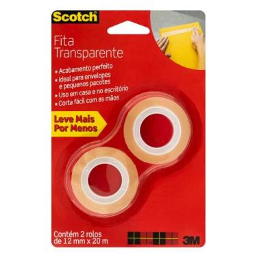 Imagem de Fita Adesiva 3M Scotch 12mmx20m Transparente C/2