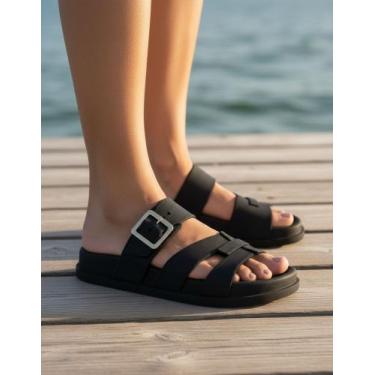 Imagem de Sandália Papete  Feminina Slide Confort - Hermes, Preto