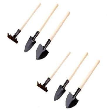 Imagem de Kit De Jardinagem 6 Peças Cabo De Madeira P/ Vasos Terrarios - Ami