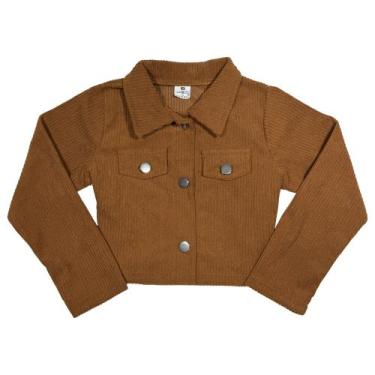 Imagem de Casaco Blazer Veludo Infantil Menina Cotelê - 2L Kids, Caramelo, 2