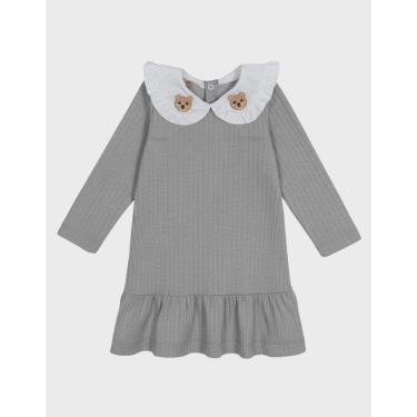Imagem de Vestido Gola Detalhe Urso Toque Suave Confortável-Feminino