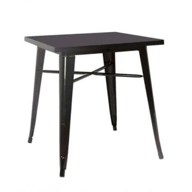 Imagem de Mesa Tolix Iron 80x80cm Quadrada, Preta, Estilo Industrial Para Bar Ou