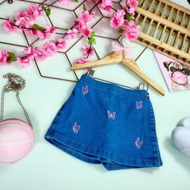 Imagem de Short e Short saia jeans infantil com lycra Cor:BLUSA STRASS PINKTaman