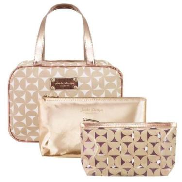Imagem de Kit De Necessaire Com 3 Pçs Glitz Jacki Design Dourado