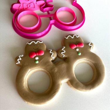 Imagem de Cortador de Óculos Natalino Gingerbread - D240117 - 16cm - Biodegradáv