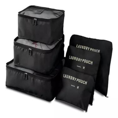 Imagem de Kit Organizador De Malas 6 Peças  Necessaires Multiuso Com Zíper Para 