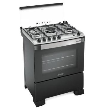 Imagem de Fogão 5 Bocas Mueller Decorato Automático Bivolt Preto Fosco, Bivolt