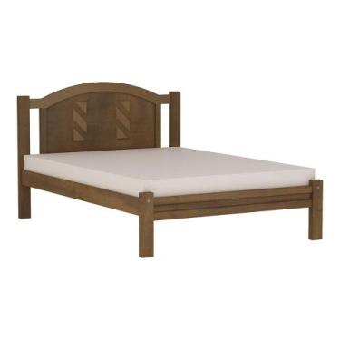 Imagem de Cama Casal Flex Grécia Imbuia para Colchão 128 cm ou 138 cm Madeira Ma
