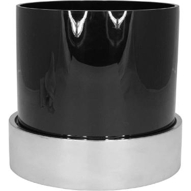 Imagem de CASTIÇAL PORTA VELA DECORATIVO TIBET VIDRO 27x22x22cm PRETO