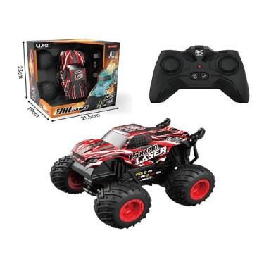 Imagem de Brinquedo Infantil Carrinho LED 7 Spin Monster Vermelho com Controle R