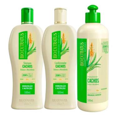 Imagem de Kit Shampoo Condicionador e Creme de Pentear Cabelo Cacheado Babosa e 