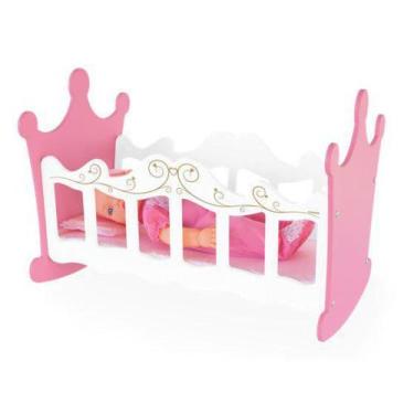 Imagem de Berço De Balanço Para Bonecas Princesas Brinquedo Mdf - 416 Junges