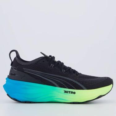 Imagem de Tênis Puma Forever Run Nitro 2 Preto e Azul, 39