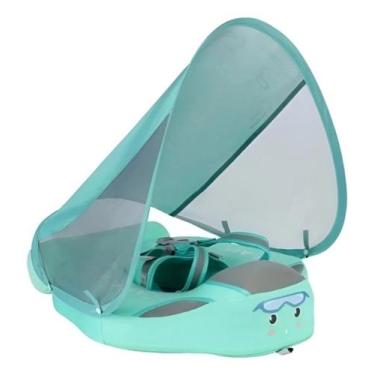 Imagem de Boia Natação Para Bebê Dossel Sólido Para Piscina - Verde Claro - Mamb