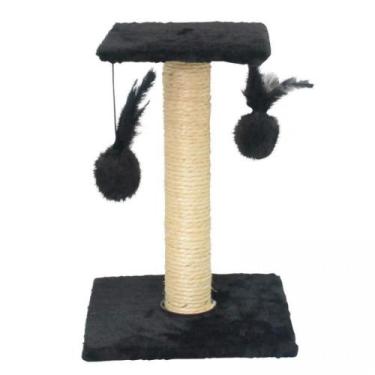 Imagem de São pet arranhador plataforma quadrada cor preto gatos