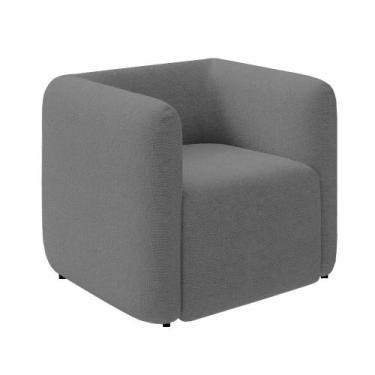 Imagem de Poltrona Sala de Estar Decorativa Laguna Bouclê Cinza K01 - D'Rossi - 