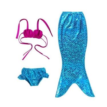 Imagem de Conjunto infantil fantasia de sereia cores diversas - Só Princesas, Az