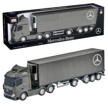 Imagem de Caminhão Mercedes-Benz Baú Refrigerado 50cm Brinquedo Infantil Rodas L