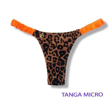 Imagem de Tanga Flora Animal Print  Biquíni Estampado Oncinha  Fio Dental  Elást