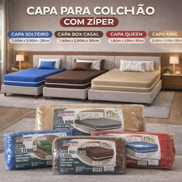 Imagem de Capa p/ Colcão Zíper Box Solteiro Casal Queen King - Capa Protetora Co