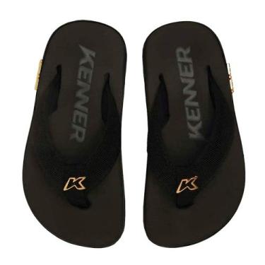 Imagem de Chinelo Kenner Kivah Infantil Preto Dourado, 31