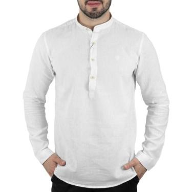 Imagem de Camisa Linho VersatiOld Branca Henley, Branco, GG