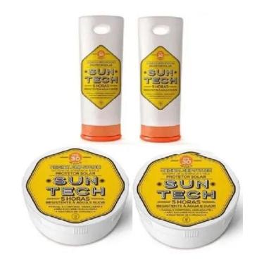 Imagem de Kit 4 Protetores Solar Esportivo Incolor 5H Duração 30FPS 510g Suntech