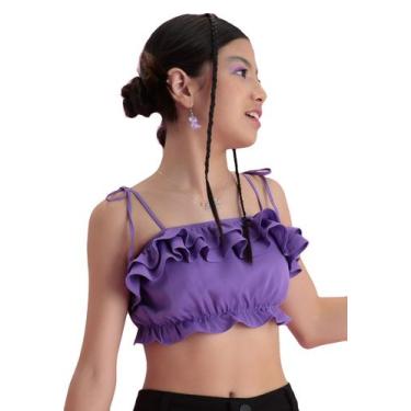 Imagem de Top Cropped Lilás Babados Infantil Vanilla Cream, 14, Lilás
