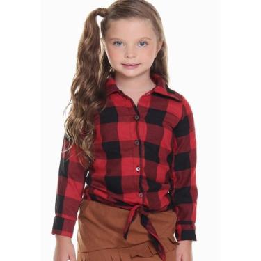 Imagem de Camisa junina feminina de flanela Vermelho Muvilê, Vermelho, 16