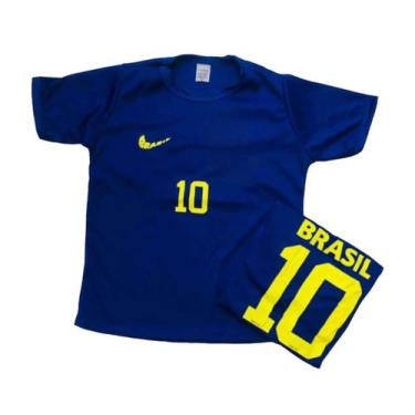 Imagem de Camiseta juvenil brasil copa unissex - Kids, 12 ANOS, Azul