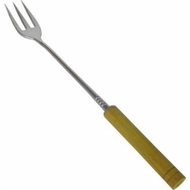Imagem de Garfo para Churrasco Profissional  Vários Tamanhos com Cabo de Madeira