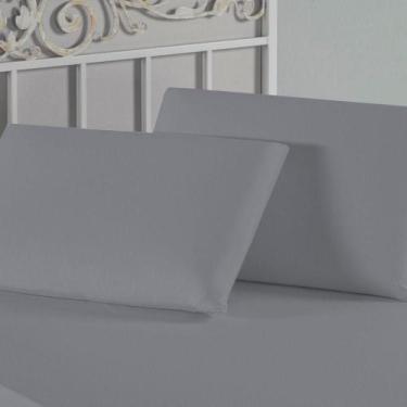Imagem de Fronha Nobre 1 Peça 50cm X 70cm Malha 100% Algodão - Cinza - ENXOVAIS 