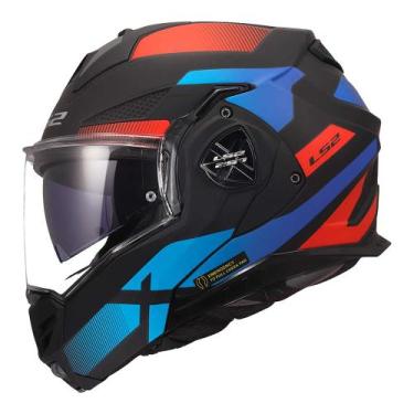 Imagem de Capacete LS2 FF901 Advant X Nova Escamoteável, PRETO/VERMELHO/AZUL FOS