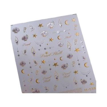 Imagem de Adesivos De Unha De Verão Com Conchas De Sereia, Estrelas-do-mar E Águ