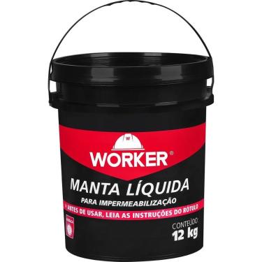 Imagem de Impermeabilizante Manta Líquida Acrílica Branca com Resina Pronta para Uso e Alta Resistência UV 12L Worker